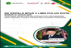 SK KEPALA MTsN 3 LIMA PULUH KOTA  NOMOR 29 TAHUN 2025